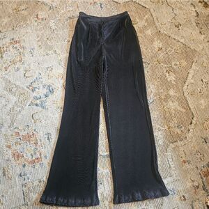 Nasty Gal Ribbed Wide Leg Black Pants Sz 4 With 32" Inseam